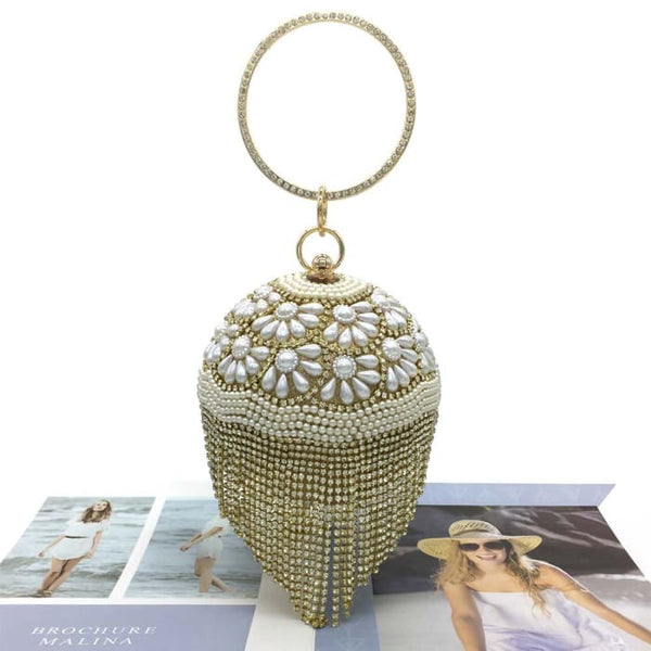 Diamond Tassels Rhinestone Round Ball Wedding Party Bags -