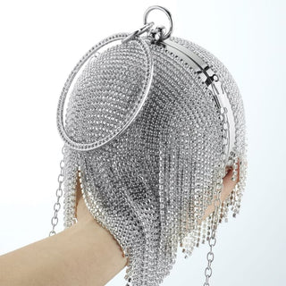 Diamond Tassels Rhinestone Round Ball Wedding Party Bags -