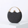 Elegant Round Shoulder Luxury Wedding Women Clutch - Black B