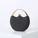 Elegant Round Shoulder Luxury Wedding Women Clutch - Black B