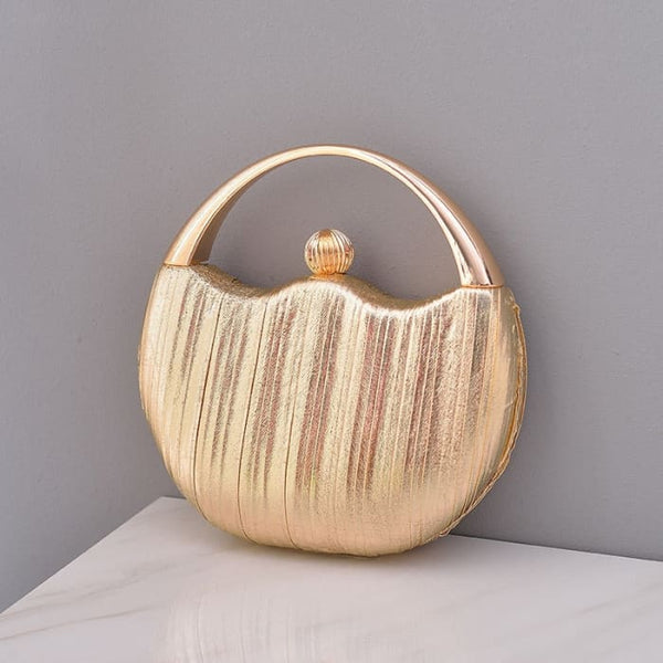 Elegant Round Shoulder Luxury Wedding Women Clutch - Gold