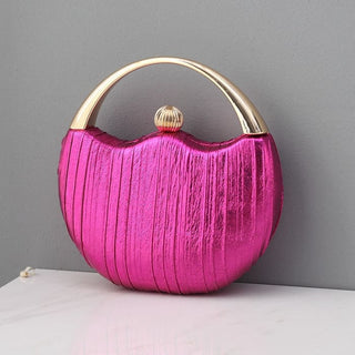 Elegant Round Shoulder Luxury Wedding Women Clutch - Rose