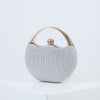 Elegant Round Shoulder Luxury Wedding Women Clutch - Silver