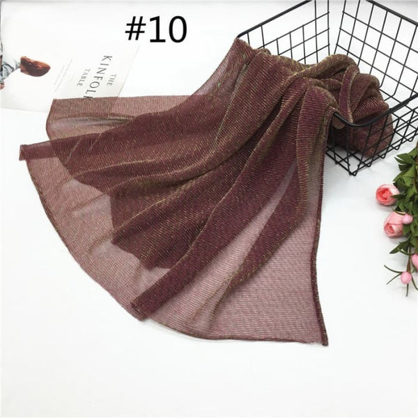 Fashion Lurex Scarves Islam Modest Turban Muslim Hijab -