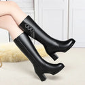 High Heel Winter Genuine Leather Women Boots - On sale Free