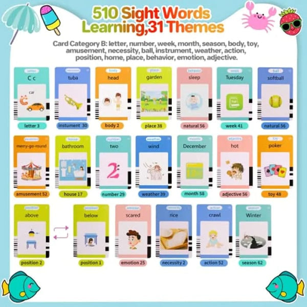 Kids Learning Machine Talking Flash Cards Digital Audio Book