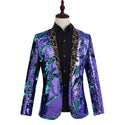 Shiny Sequins Shawl Collar One Button Glitter Party Men