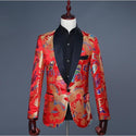 Shiny Sequins Shawl Collar One Button Glitter Party Men