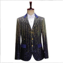 Shiny Sequins Shawl Collar One Button Glitter Party Men