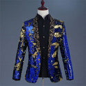 Shiny Sequins Shawl Collar One Button Glitter Party Men