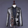 Shiny Sequins Shawl Collar One Button Glitter Party Men