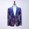 Shiny Sequins Shawl Collar One Button Glitter Party Men