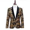 Shiny Sequins Shawl Collar One Button Glitter Party Men