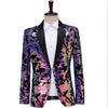 Shiny Sequins Shawl Collar One Button Glitter Party Men