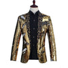 Shiny Sequins Shawl Collar One Button Glitter Party Men