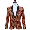 Shiny Sequins Shawl Collar One Button Glitter Party Men