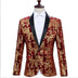 Shiny Sequins Shawl Collar One Button Glitter Party Men