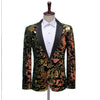 Shiny Sequins Shawl Collar One Button Glitter Party Men