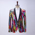 Shiny Sequins Shawl Collar One Button Glitter Party Men