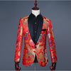 Shiny Sequins Shawl Collar One Button Glitter Party Men