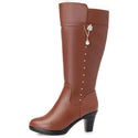 Women Knee High Boots Warm Wool Plush - On sale Free