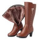 Women Knee High Boots Warm Wool Plush - On sale Free