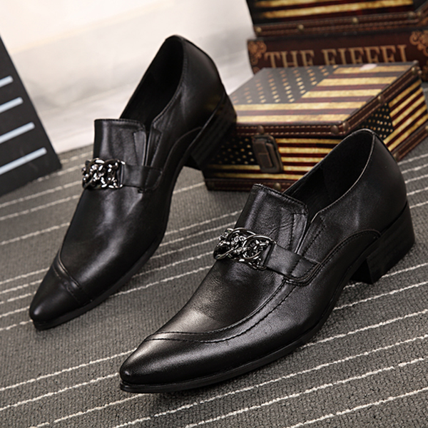 Business Elegant Pointed Toe Leather Men Shoes - Men Shoes 