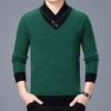 Casual Turtleneck Double Collar Slim Fit Men Sweater -