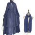 Chiffon Open Abaya Dubai Kaftan Women Dresses - Gray Blue 