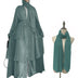 Chiffon Open Abaya Dubai Kaftan Women Dresses - Pea Green 