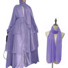 Chiffon Open Abaya Dubai Kaftan Women Dresses - Purple With 