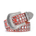 Crystal Rhinestone Versatile Unisex Belt - Red / China / 115