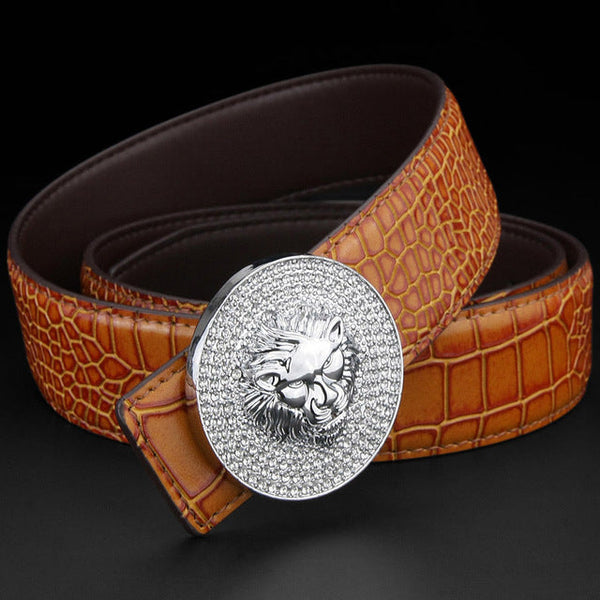 Designer Genuine Leather Luxury Metal Alloy Men Belts - 