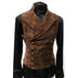 Double Breasted Gothic Steampunk Velvet Stand Collar Men 