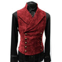 Double Breasted Gothic Steampunk Velvet Stand Collar Men 