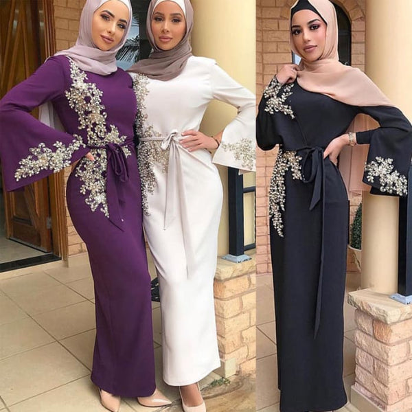 Dubai Kaftan Women Islamic Clothing Eid Festival Abaya - On 