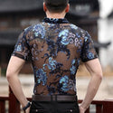 Embroidery Men Transparent Shirt - On sale Free Shipping