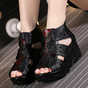 Ethnic Style Genuine Leather Women Sandals - Women Shoes On 