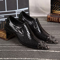 Genuine Leather Dragon Head Pointed Snake Embossed Men Dress