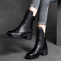 Genuine Leather High Quality Women Ankle Boots - On sale 