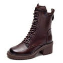 Genuine Leather High Quality Women Ankle Boots - On sale 