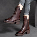 Genuine Leather High Quality Women Ankle Boots - On sale 