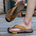 Genuine Leather Slippers Men Casual Flip Flop - Sandals On 