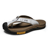 Genuine Leather Slippers Men Casual Flip Flop - White / 42 -