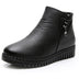 Genuine Leather Thick Fur Women Snow Boot - Black / EU 37 / 