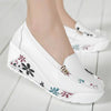 Genuine Leather Wedges Platform Women Shoes - White / EU 37 