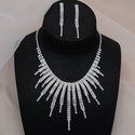 Geometric Rhinestone Long Tassel Women Jewelry Sets - On 