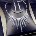 Geometric Rhinestone Long Tassel Women Jewelry Sets - DTL134