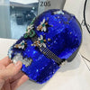 Glitter Sequined Mesh Unisex Baseball Cap - Blue / 