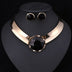 Gorgeous Women Trendy Statement Necklace & Earrings - Black 